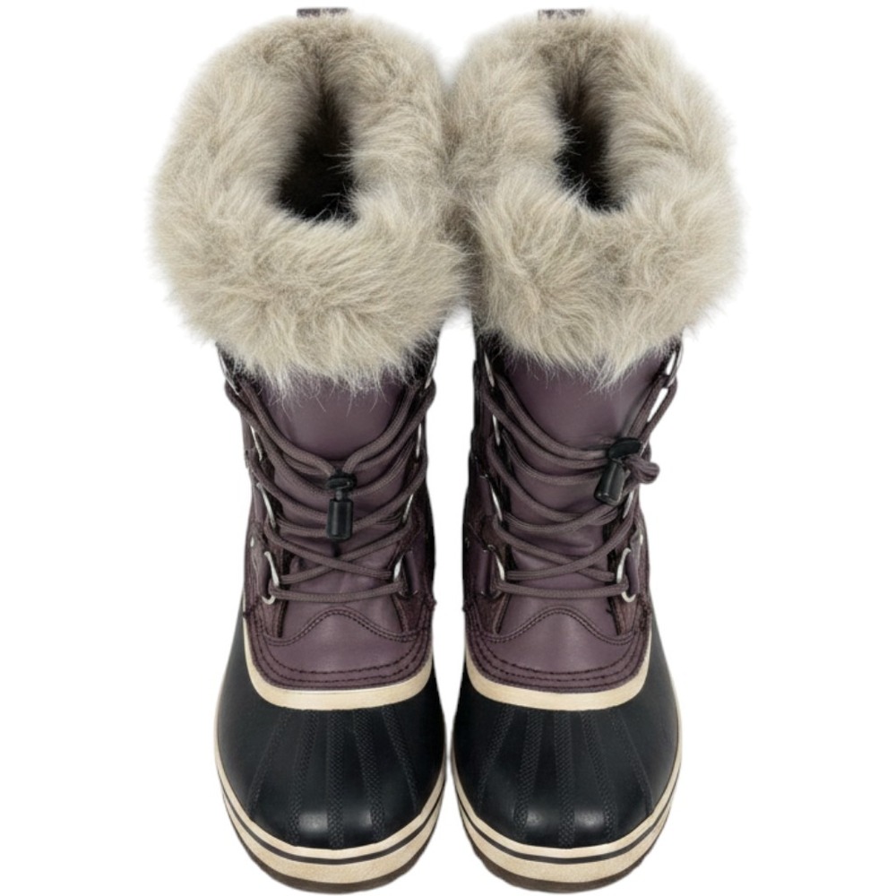 Sorel Joan Of Arctic Boots Kids Size 2 Black/Purple Waterproof Fur Snow Winter